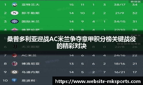 桑普多利亚迎战AC米兰争夺意甲积分榜关键战役的精彩对决